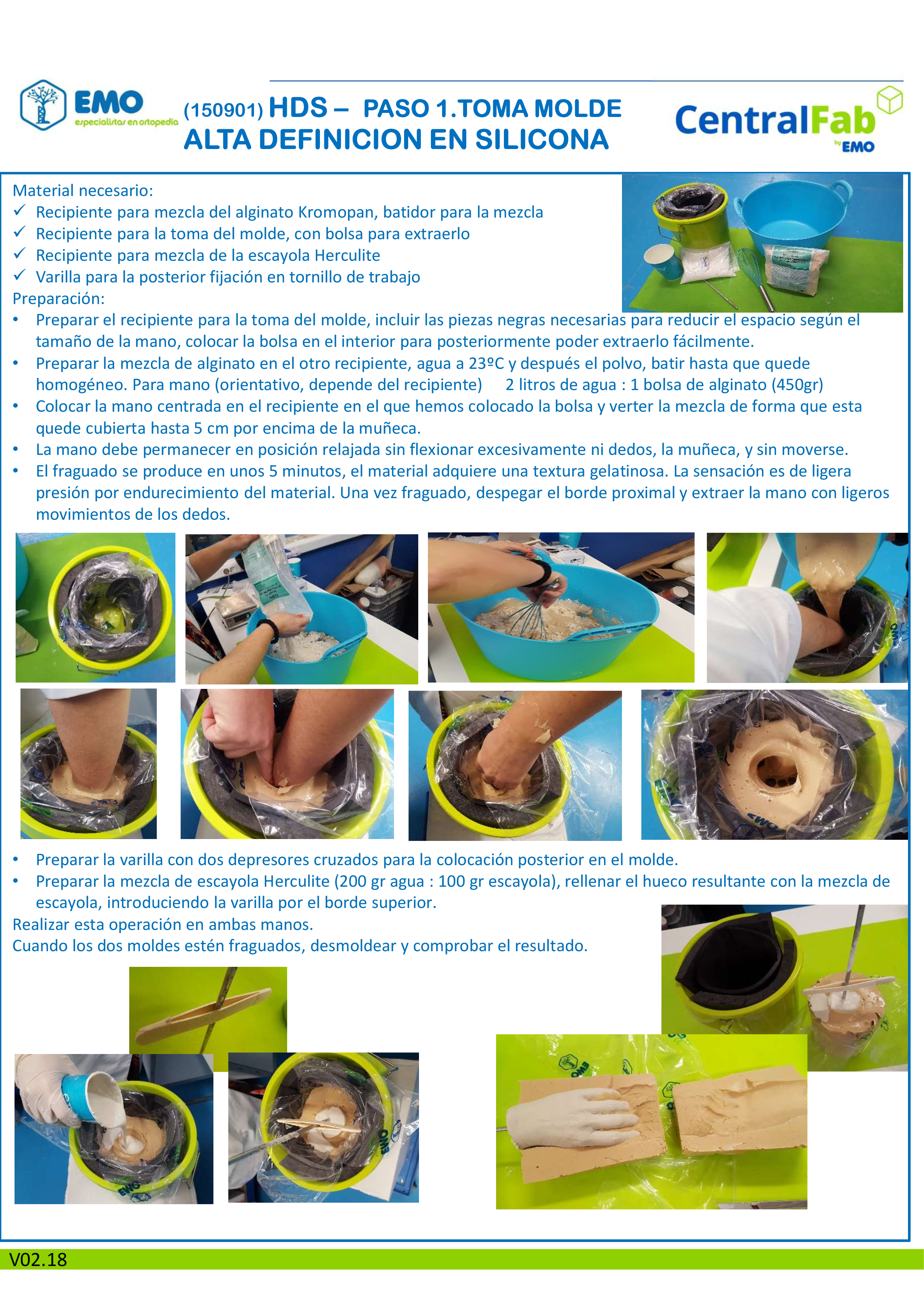 GUIA TOMA MOLDES CON ALGINATO HDS